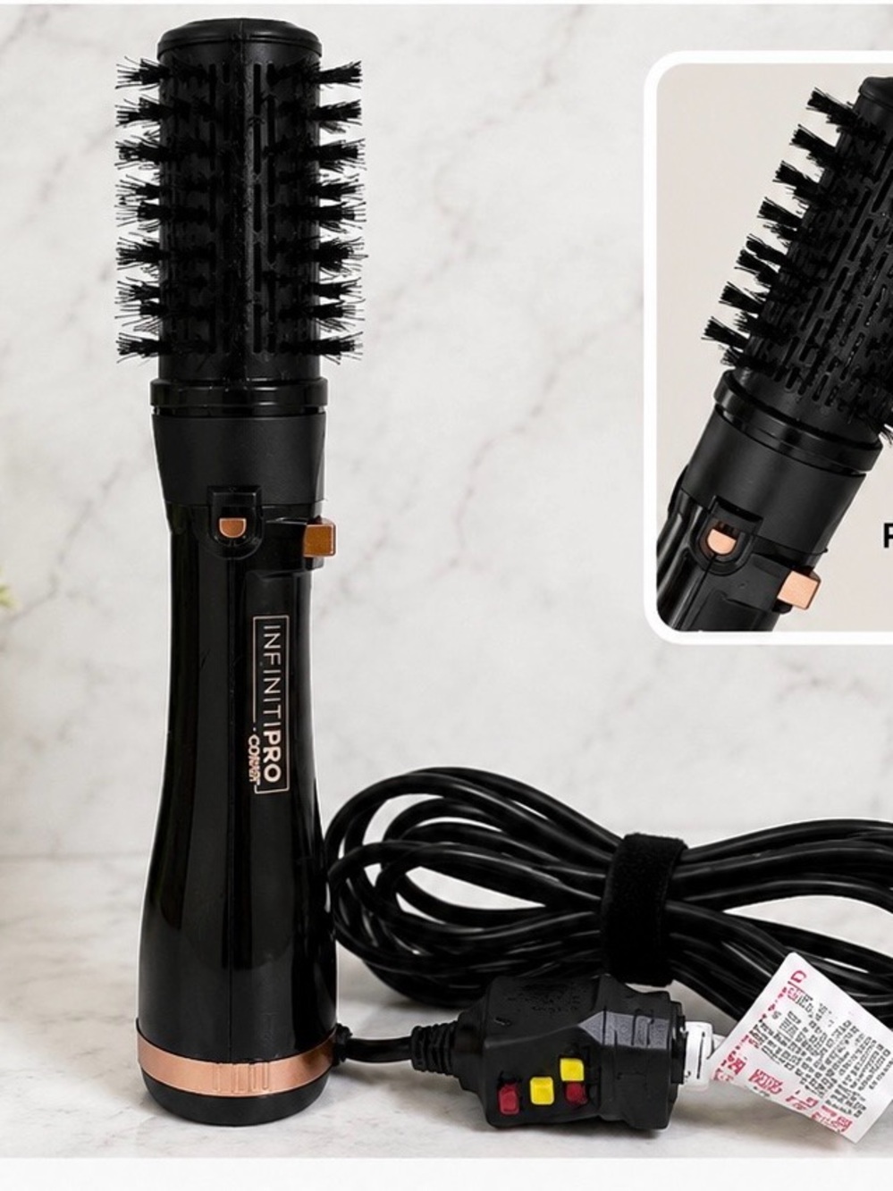 INFINITI PRO Black Hot Air Round Brush Styler - Volumizing Blowout Tool